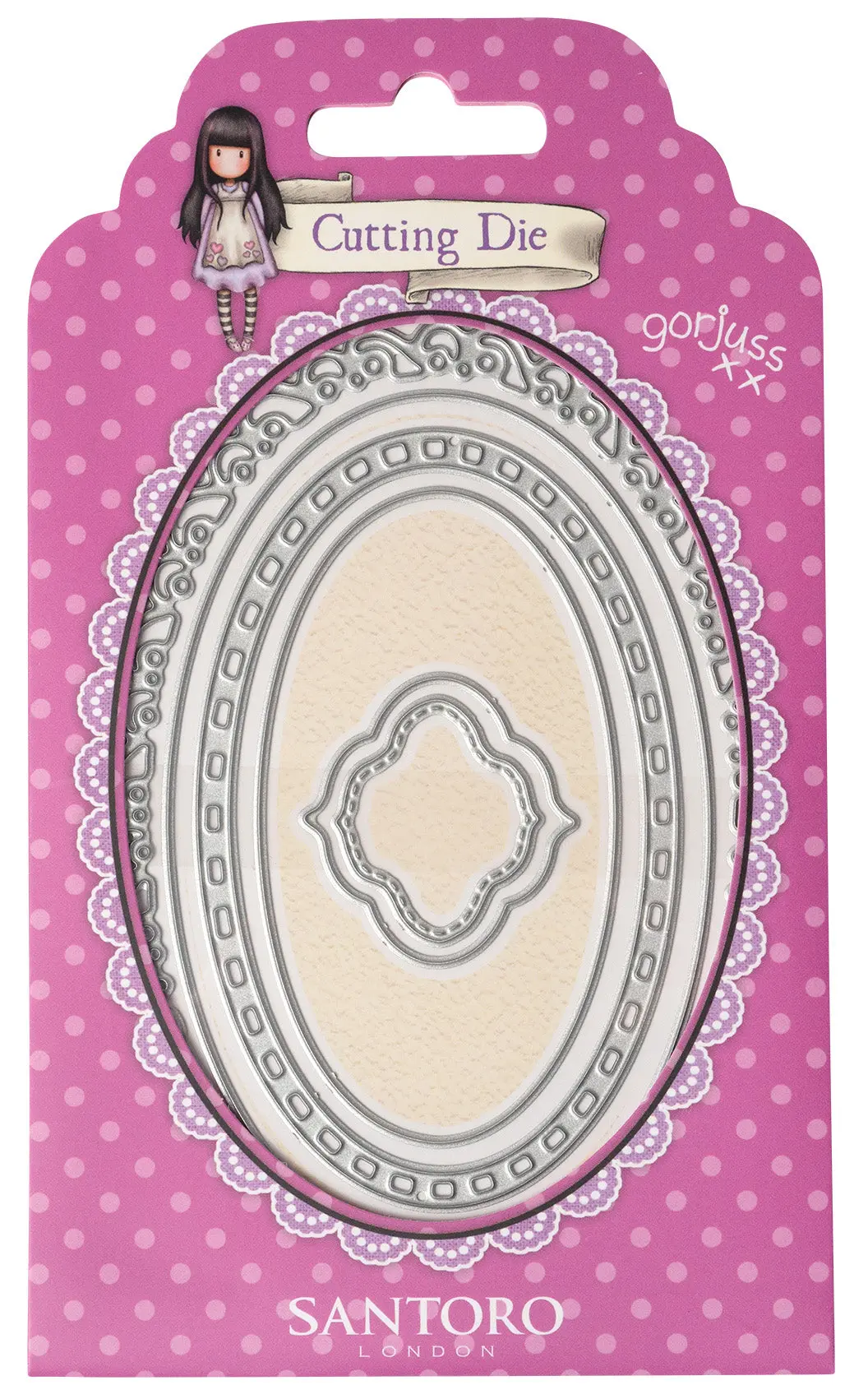 Gor Cutting Die Oval Frames & Label Gorjuss 88X129x1mm 6 Pc Nr.474 1