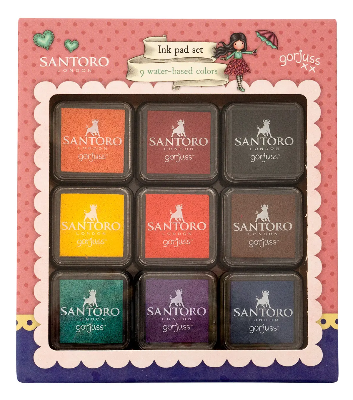 San Ink Pads 9 Colors Gorjuss Essentials 120X138x20mm 9 Pc Nr.11 1
