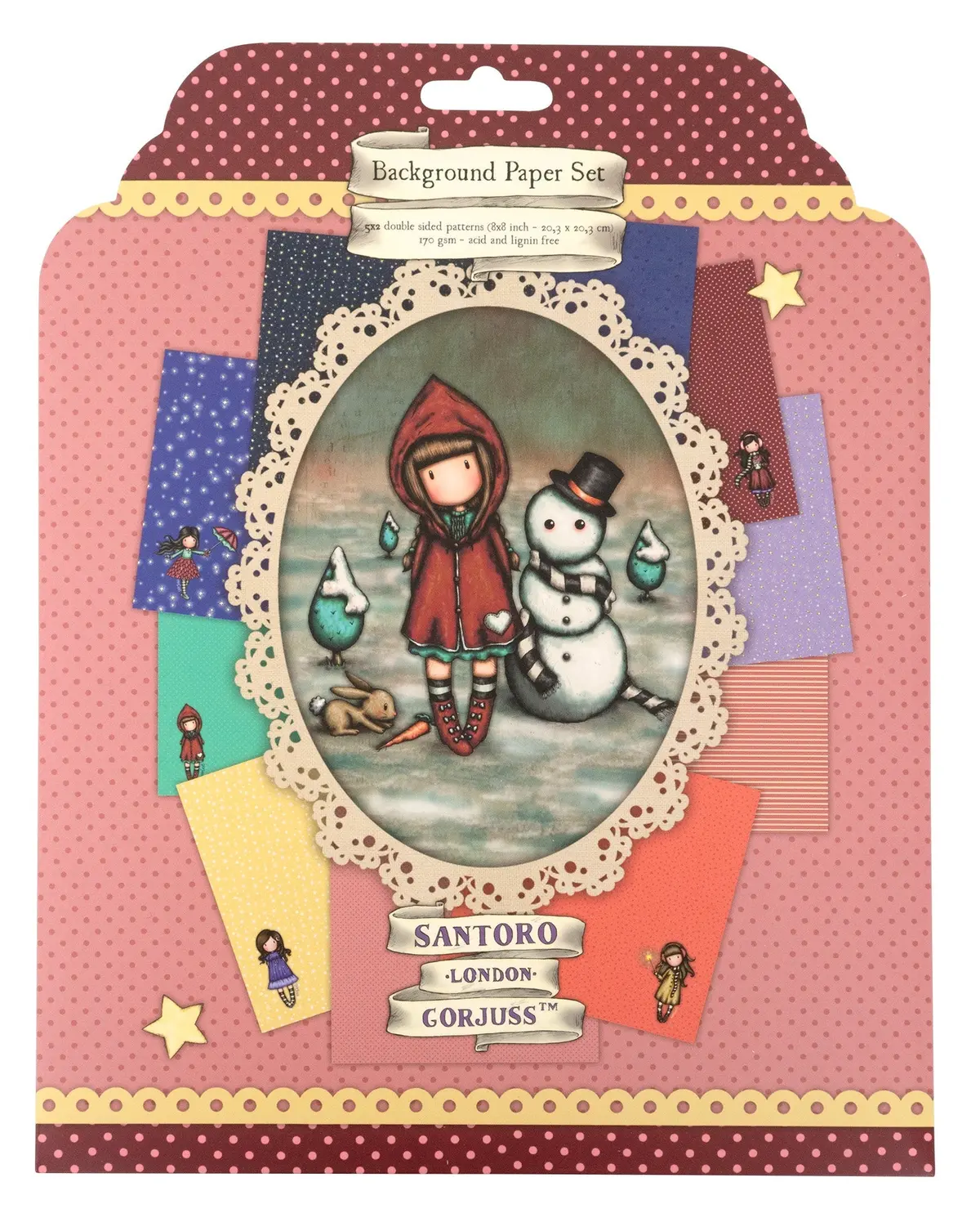 San Paper Set 5X2 Double-Sided Designs Gorjuss Essentials 203X203x3mm 10 Sh Nr.34 1