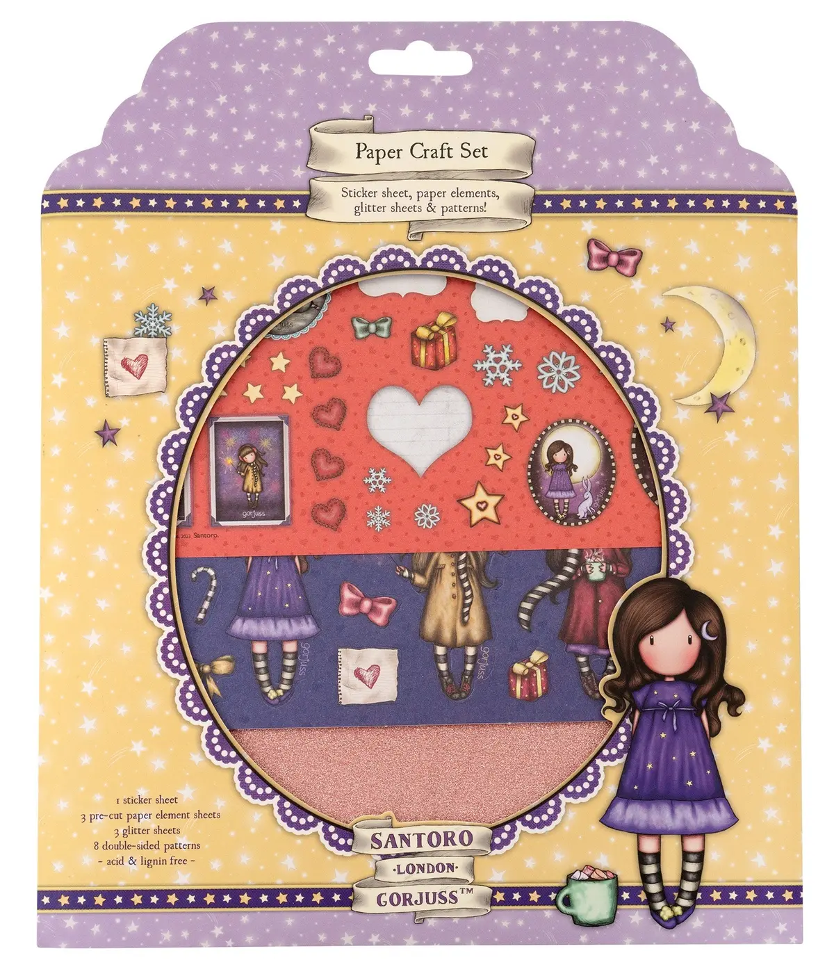 San Craft Set Paper, Stickers & Glitter Gorjuss Essentials 203X203x3mm 15 Sh Nr.03 1