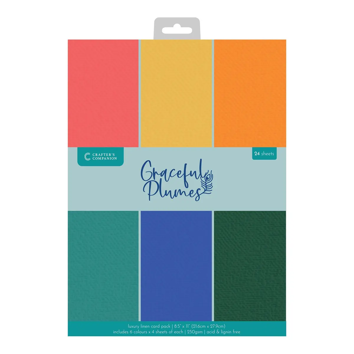 Graceful Plumes Luxury Linen Card Pack 8.5”X11” 1