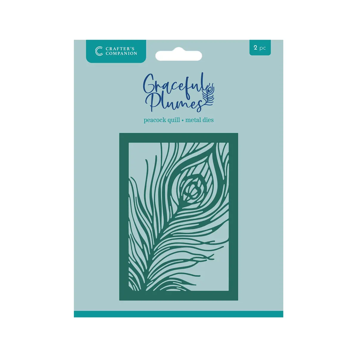 Graceful Plumes Metal Die Create-A-Card - Peacock Quill 1