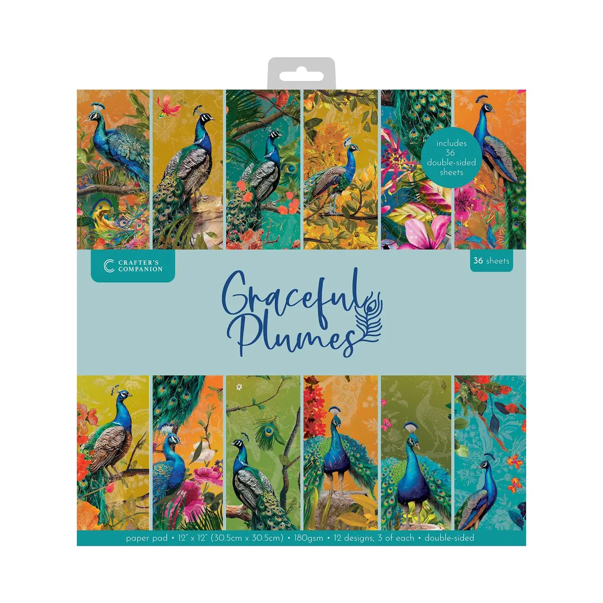 Graceful Plumes Paper Pad 12”X12” 1