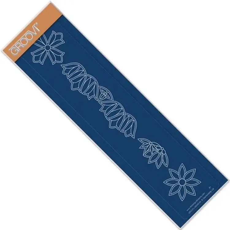 Groovi Art Deco Flowers Border Plate 1