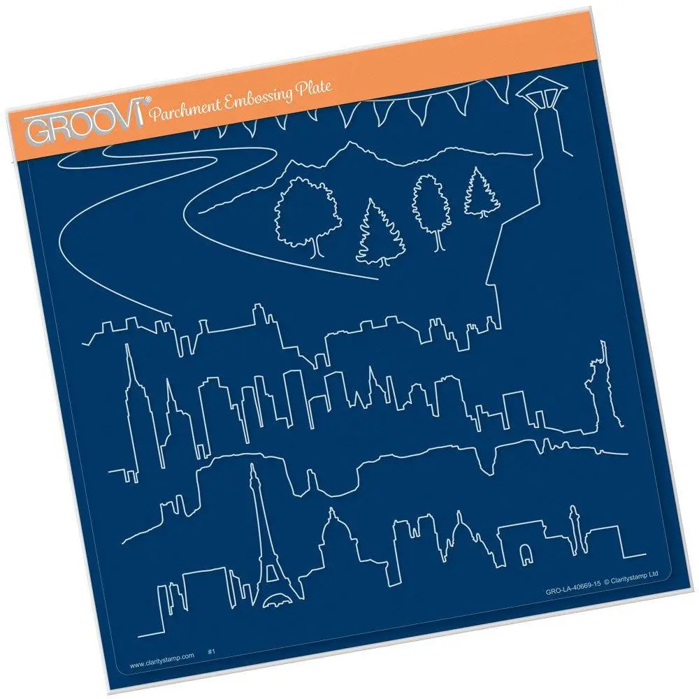 Groovi Template - Landscapes & Skylines A4 Square Groovi Plate 1
