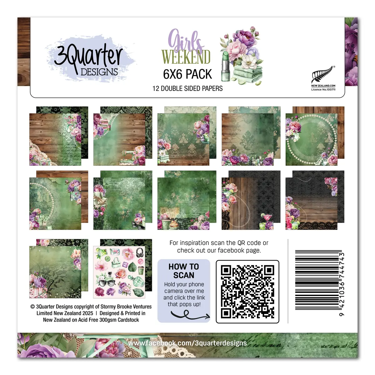 3Quarter Designs Girls Weekend 6X6 Paper Pack 1