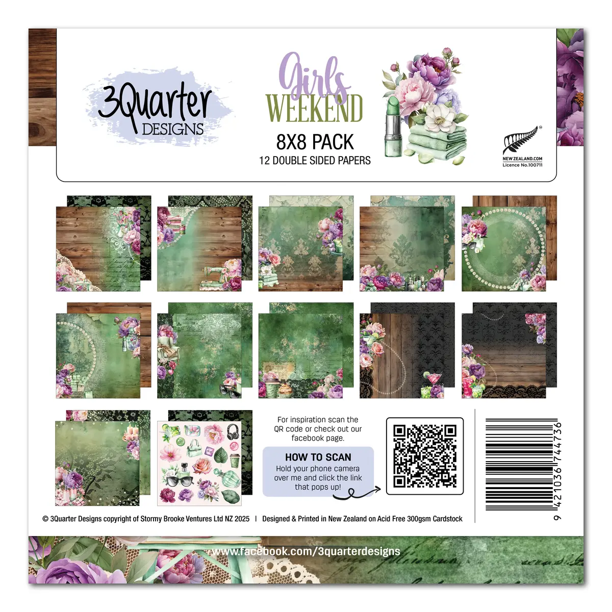 3Quarter Designs Girls Weekend  8X8 Paper Pack 1