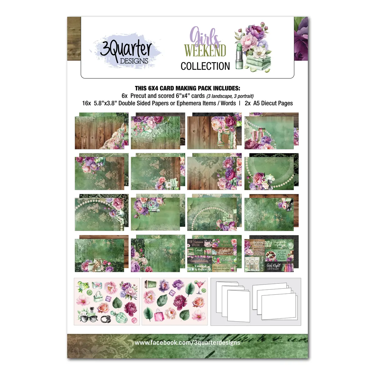 3Quarter Designs Girls Weekend  6X4 Card Pack 1