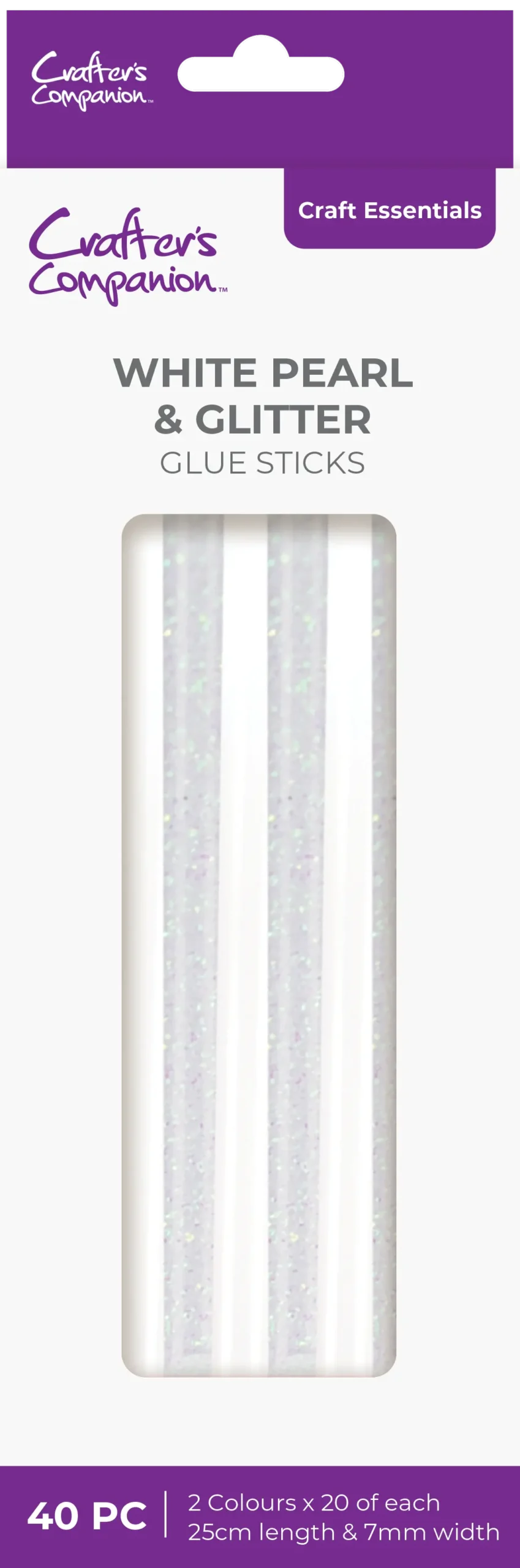 Crafter's Companion Glue Stick - White Pearl & Glitter - 40Pc 1