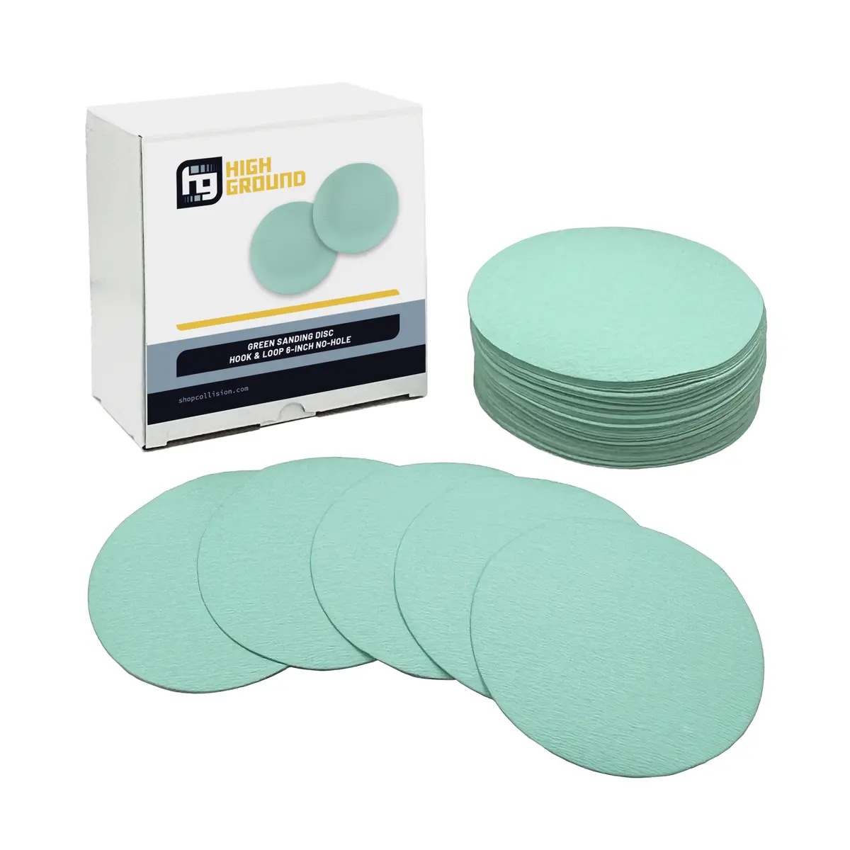 High Ground Green Sanding Disc Hook & Loop 6" 1