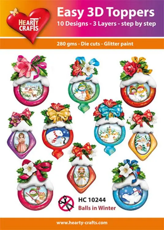 Hearty Crafts Easy 3D Toppers Balls In Winter 1