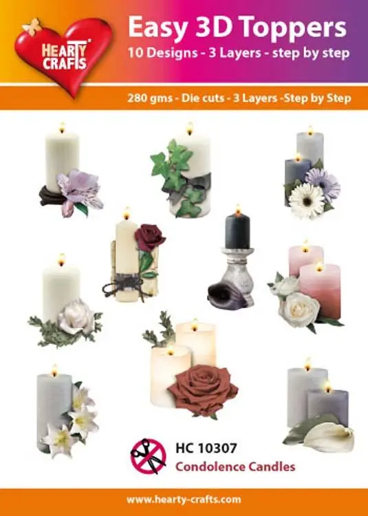 Hearty Crafts Easy 3D Toppers Condolence Candles 1