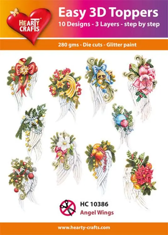 Hearty Crafts Easy 3D Toppers Angel Wings 1