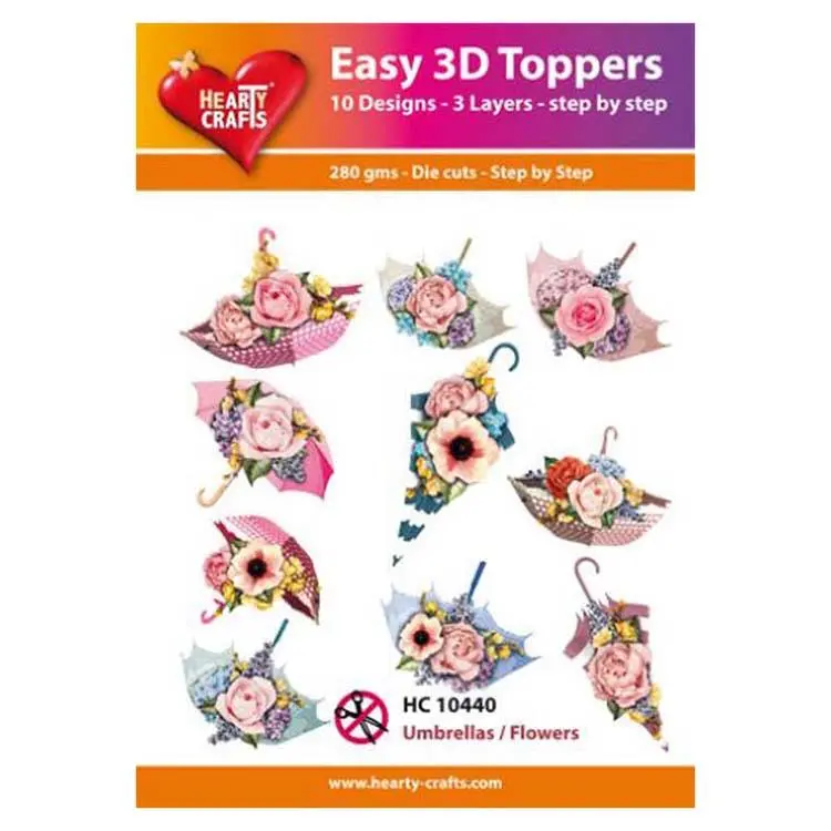 Hearty Crafts Easy 3D Toppers Umbrellas & Flowers 1