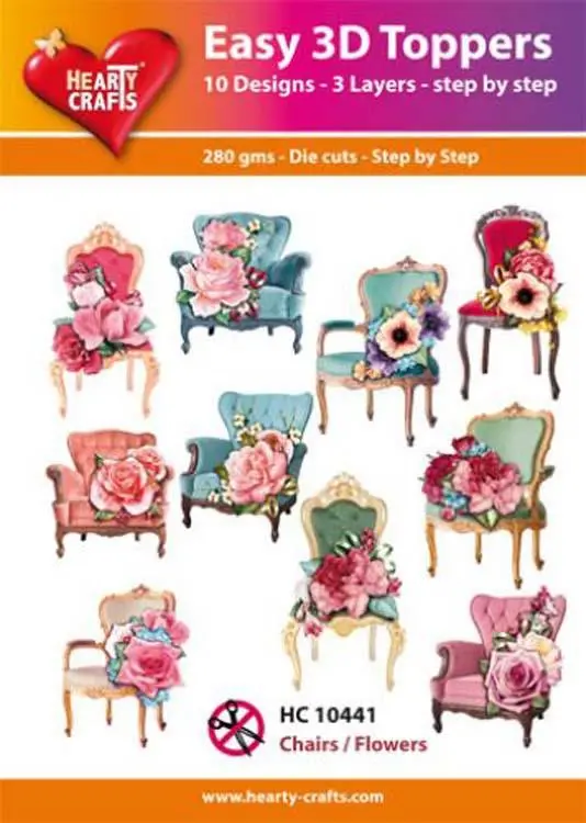 Hearty Crafts Easy 3D Toppers Chairs And Flowers 1