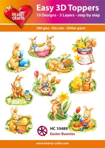 Hearty Crafts - Easy 3D-Toppers Easter Bunnies 1