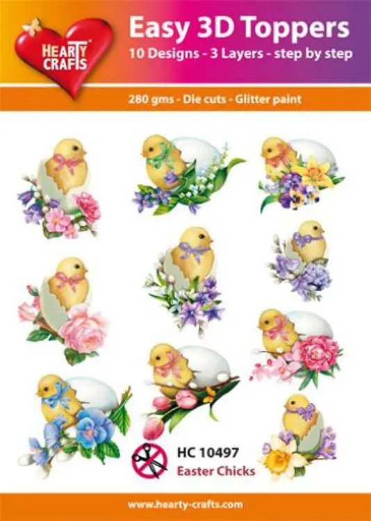Hearty Crafts Easy 3D Toppers Easter Chicks 1