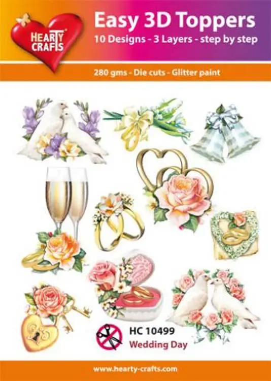 Hearty Crafts Easy 3D Toppers Wedding Day 1