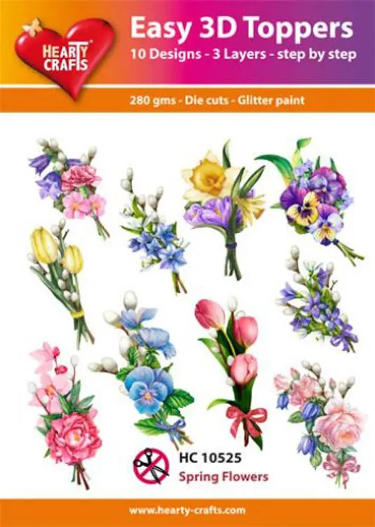 Hearty Crafts Easy 3D Toppers Spring Flowers 1
