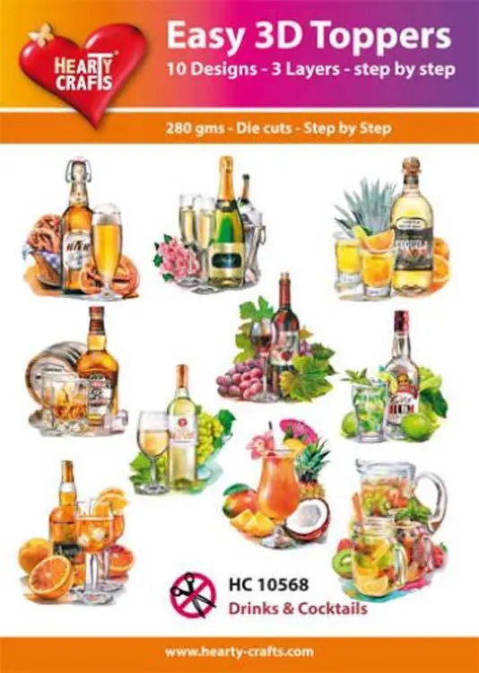 Hearty Crafts Easy 3D Toppers Drinks And Cocktails 1