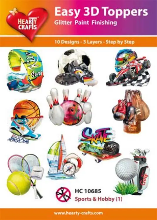 Hearty Crafts Easy 3D Toppers - Sports & Hobby 1 1