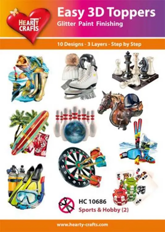 Hearty Crafts Easy 3D Toppers - Sports & Hobby 2 1