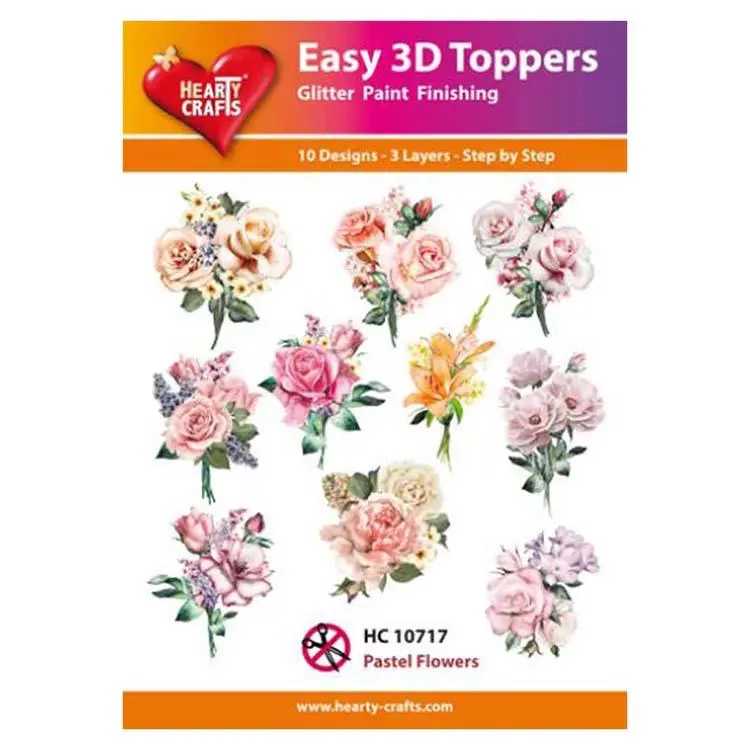 Hearty Crafts Easy 3D Toppers Pastel Flowers 1