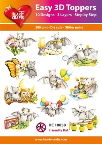 Hearty Crafts - Easy 3D-Toppers Friendly Bat 1
