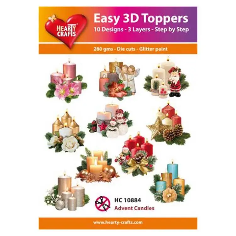 Hearty Crafts Easy 3D Toppers Advent Candles 1