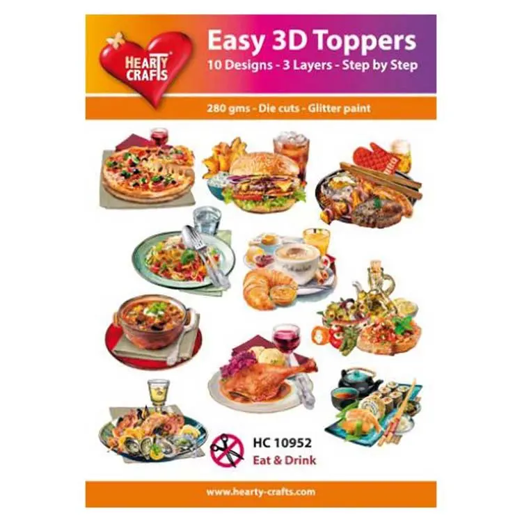 Hearty Crafts Easy 3D Toppers Eat & Drink 1