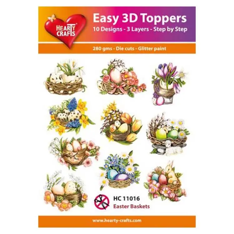 Hearty Crafts Easy 3D Toppers Easter Baskets 1