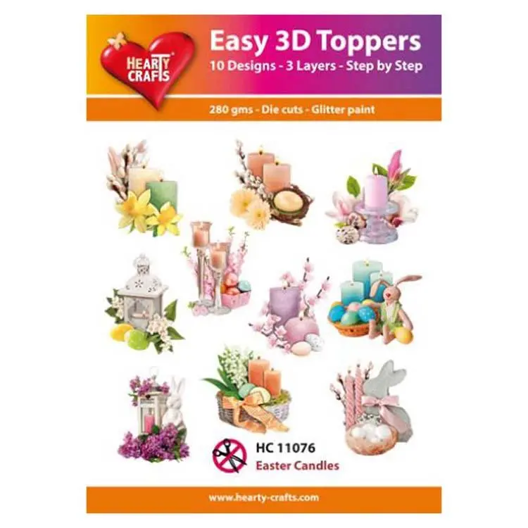 Hearty Crafts Easy 3D Toppers Easter Candles 1