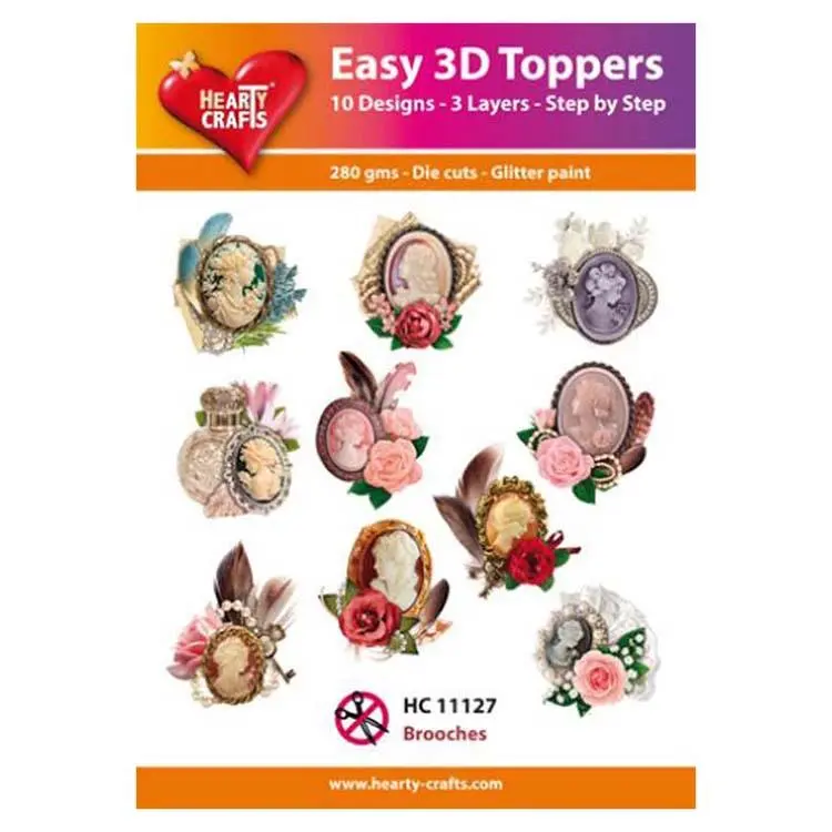 Hearty Crafts Easy 3D Toppers Brooches 1