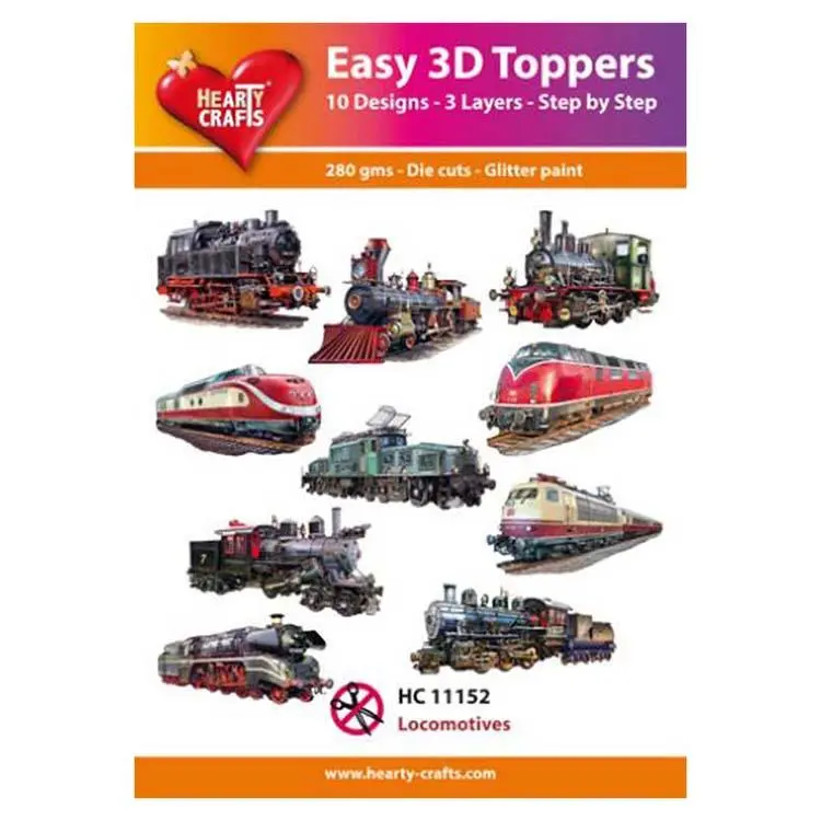 Hearty Crafts Easy 3D Toppers Locomotives 1