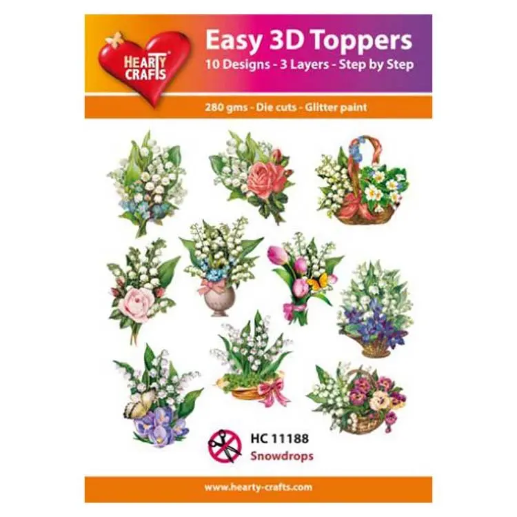Hearty Crafts Easy 3D Toppers Snowdrops 1