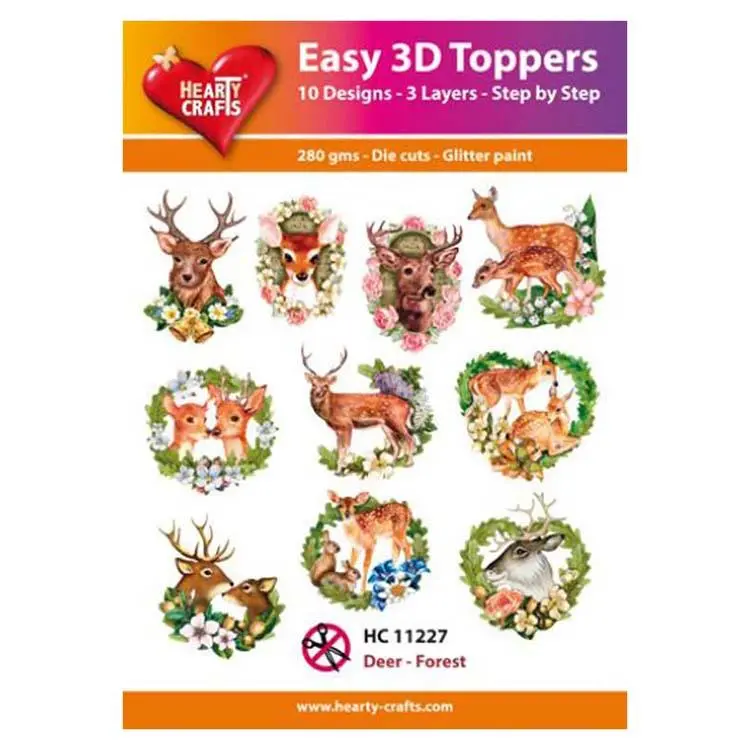 Hearty Crafts Easy 3D Toppers Deer - Forest 1