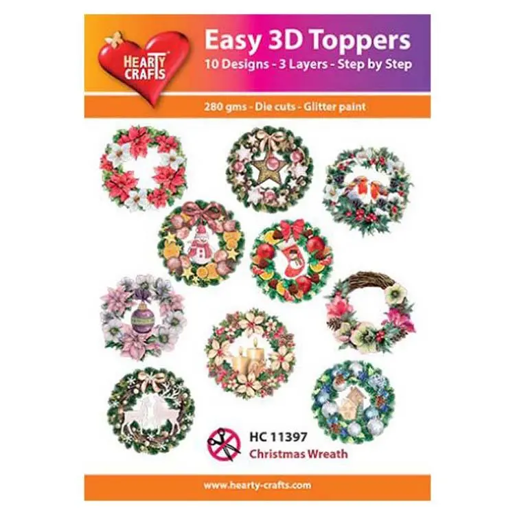 Hearty Crafts Easy 3D Toppers  - Christmas Wreath 1