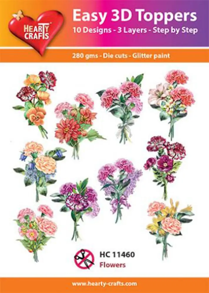 Hearty Crafts Easy 3D Toppers - Flowers 1
