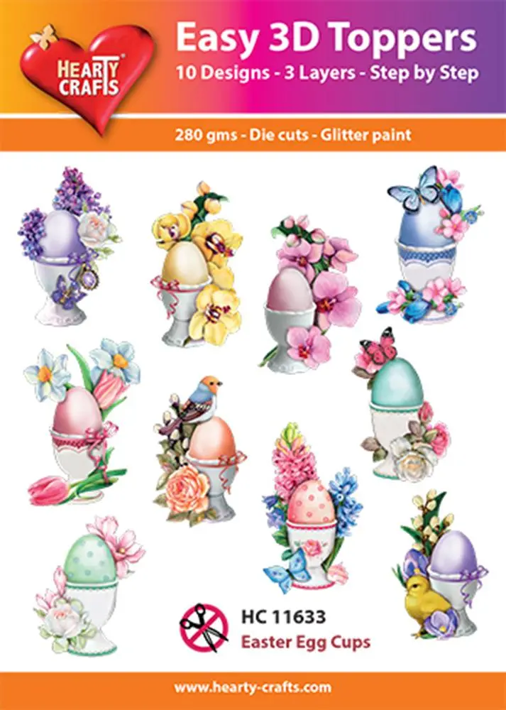 Hearty Crafts Easy 3D Toppers - Easter Egg Cups 1