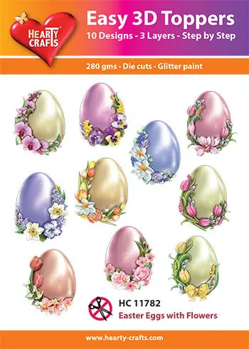 Hearty Crafts Easy 3D Toppers - Easter Eggs With Flowers 1