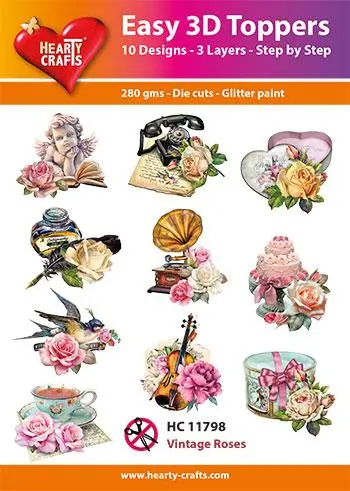 Easy 3D Toppers - Vintage Roses 1