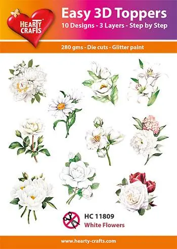 Easy 3D Toppers - White Flowers 1