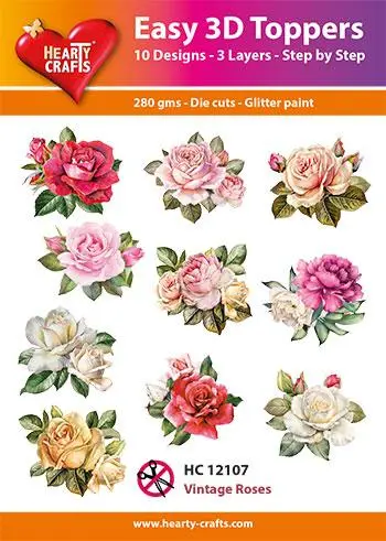 Easy 3D Toppers - Vintage Roses 1