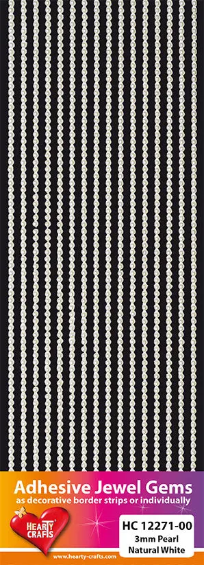 Hearty Crafts Adhesive Gems, 3Mm, Pearl, Natural White 1