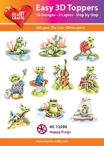 Hearty Crafts - Easy 3D-Toppers Happy Frogs 1