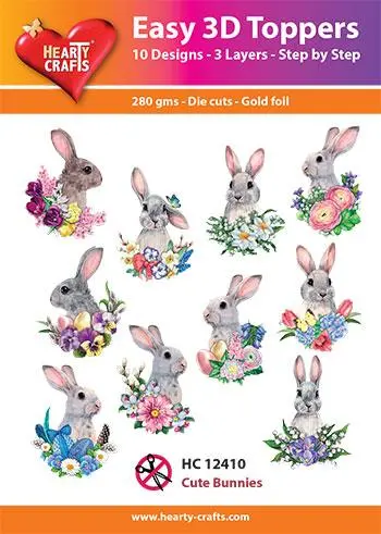 Easy 3D Toppers - Cute Bunnies 1
