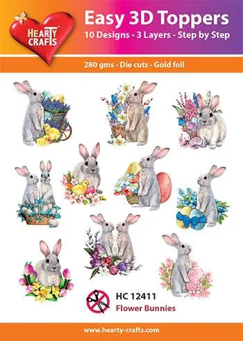 Easy 3D Toppers - Flower Bunnies 1