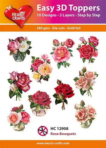 Easy 3D-Toppers Rose Bouquets 1