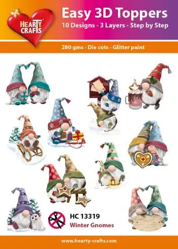 Hearty Craft Easy 3D Topper Winter Gnomes Having Fun 1
