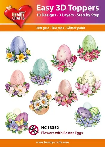 Hearty Crafts Easy 3D Topper - Flowers With Easter Eggs 1
